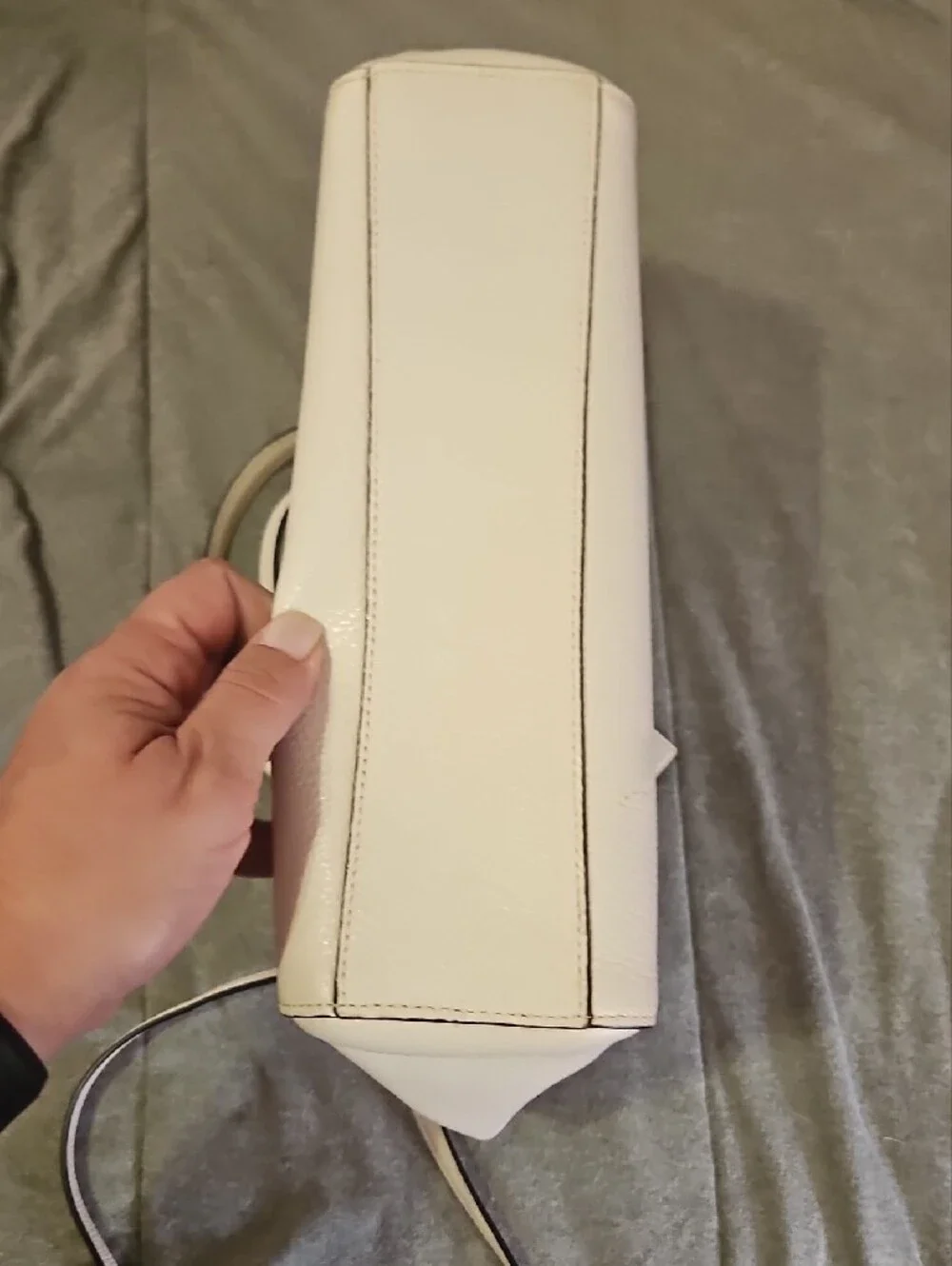 Coach Prairie Satchel Tote In Cream Pebbled Leather with Gold Hardware EUC
